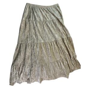 Elegant Gold Midi Skirt